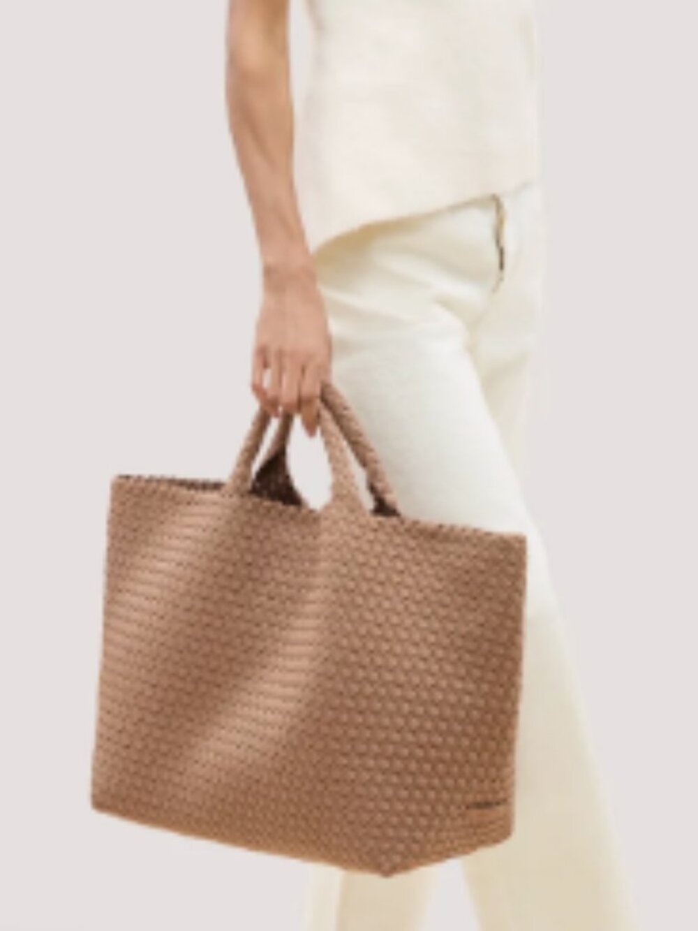 NAGHEDI St. Barths Large Tote Color: Seychelles ( light pink/dusty rose)
